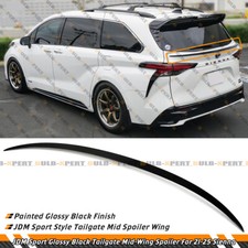 FOR 2021-26 TOYOTA SIENNA JDM SPORT GLOSS BLACK TAILGATE TRUNK MID WING SPOILER picture
