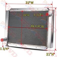 Aluminum 2 Row Airboat Radiator 31''W x 21''H Overall Size Water-cooled 209000 picture