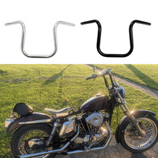 8-14“ Rise 1'' Round Ape Hanger HandleBars Fit Harley No Knurl & No Wiring Holes picture