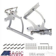 Billet Hood Hinge Kit Pair Left and Right Side For Ford Mustang 1971-1973 Silver picture