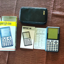 Sporty’s E6B Electronic Flight Computer Black/Silver, Zip Case Manual Batteries picture