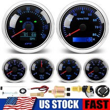 6 Gauge Set 85mm GPS Speedometer 160MPH Tacho&52mm Fuel/Oil/Temp/Volt Gauge US picture
