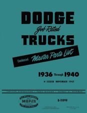1936 1937 1938 1939 1940 Dodge Truck Part Numbers Book List Guide Catalog OEM picture