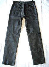 Vtg Harley Davidson Mens Black Leather Motorcycle Pants Size 34 - Straight Leg picture