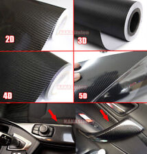 Air Free 2D 3D 4D 5D Black Carbon Fiber Whole Car Motor Wrap Vinyl Sticker AXUS picture
