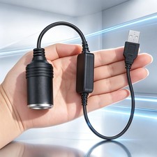 USB to 12V Car Cigarette Lighter Adapter for Camping, Road Trip, Emergency Use picture