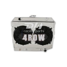 For 1968-74 Dodge Charger Mopar Cars Small Block 4Row Alu Radiator+Shroud+12