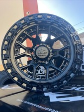 (4) 17X9 LOCK OFF-ROAD COMMANDO MATTE BLACK W/ GB RING (6X139.7+0MM) SILVERADO picture