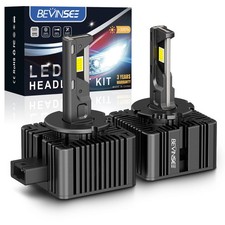 BEVINSEE D1S D1R LED Headlight Bulbs 6000K Bright Xenon White HID High Low Beam picture