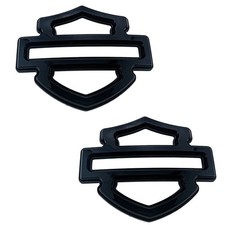 2Pc Custom Tank Emblems Gloss Black Double Layer 5 or 6 gal tank CVO picture