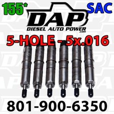 5x.016 155* DAP Performance Injectors 94-98  12v For Dodge Cummins Diesel 5x16 picture