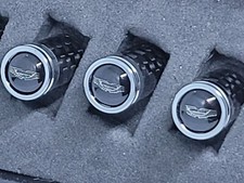 Aston Martin White Logo Black Backgrd Carbon Fiber Tire Valve Caps Great Gift  picture