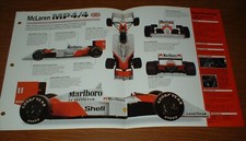 1988 MCLAREN MP4/4 SPEC SHEET BROCHURE PHOTO INFO POSTER GRAND PRIX FORMULA 1★ picture