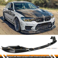 FOR 2018-20 BMW M5 F90 3D STYLE 3PC REAL CARBON FIBER FRONT BUMPER LIP SPLITTER picture