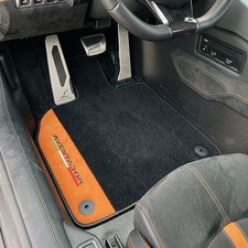 Floor Mats For Lamborghini Aventador 2012-2022 With Orange Leather picture