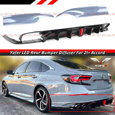 FOR 18-22 ACCORD YOFER V2 LED REAR DIFFUSER+ SONIC GREY PEARL CORNER APRON SPATS picture