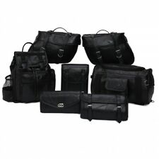 Genuine Leather 9-Piece Motorcycle Saddlebag Luggage Set picture