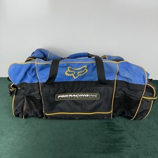 Vintage Fox Racing XL Motocross Gear Duffel Bag Blue Black Yellow 36 Incn picture