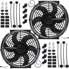 DUAL 10-11 INCH HUGE 130 WATT MOTOR 12V ELECTRIC RADIATOR COOLING FANS CAR TRUCK picture