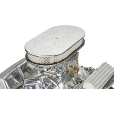 15 Inch Billet-Style Oval Air Cleaner, Flame Top picture