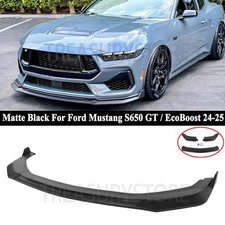For Ford Mustang S650 2024-2025 GT Style Matte Black Front Bumper Lip Splitters picture