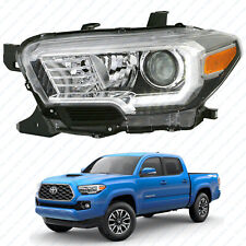 For 2016 2021 Toyota Tacoma Halogen LED DRL Headlight Assembly Chrome Driver picture