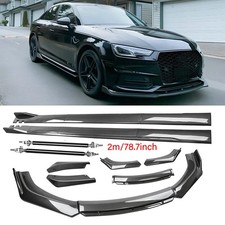 Carbon Fiber Side Skirt Rear & Front Bumper Lip Splitter For Audi A3 A4 A5 A6 picture