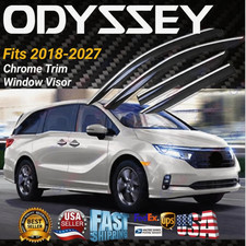 For Honda Odyssey 2018-27 Chrome Trim Out-Channel Window Rain Visor Wind Guards picture