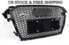 For Audi A4 S4 B8.5 2013-2016 Gloss Black Honeycomb Front Mesh Grille RS4 Style picture