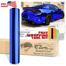 Supercast Easy Stretch Chrome Royal Blue Vinyl Wrap Bubble Free Sticker Decal picture
