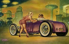 Out of Print Signed Keith WEESNER poster Showcased Art SEMA Driving Line picture