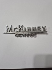 VTG McKinney Oswego Metal Dealer Badge Emblem Tag Nameplate ship Dealership Ship picture