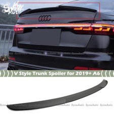 FITS 2019-2025 AUDI A6 C8 V STYLE GLOSSY BLACK HIGH KICK REAR TRUNK SPOILER WING picture
