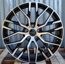 20 inches 20x9 5X112 +32 66.6 Black Machined Rims Fit Audi Set of 4 Wheels picture