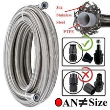 3AN 4AN 6AN 8AN 10AN Stainless Steel PTFE Braided E85 Fuel Hose Oil Gas Air Line picture