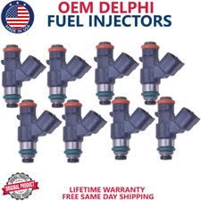x8 GENUINE DELPHI Fuel Injectors For 2010-2013 Chevrolet Silverado 1500 6.2L V8 picture