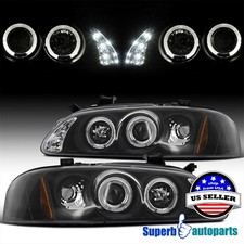 Fits 2000-2003 00-03 Sentra Halo Projector Headlights Black LED Bar Lamps picture