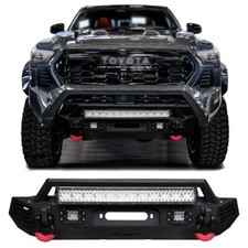 Vijay Fits 2024-2026 Tacoma Replacement Black Front Bumper w/ LED Light & D-Ring picture