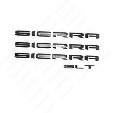 NEW 4PC Gloss Black GMC Sierra Emblem badge 2019-26 GMC Sierra 1500 SLT 4X4 picture