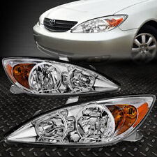 FOR 02-04 TOYOTA CAMRY CHROME HOUSING AMBER CORNER HEADLIGHT REPLACEMENT LAMPS picture