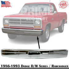 Front Bumper Face Bar Chrome Steel For 1986-1993 Dodge D/W Series / Ramcharger picture