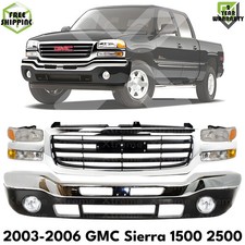 Front Bumper Chrome & Grille Assembly For 2003-2007 GMC Sierra 1500 2500 HD 3500 picture