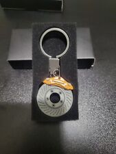 PORSCHE Keychain COMBO Yellow Brake Caliper Ring Fob Free Sheild Keychain picture