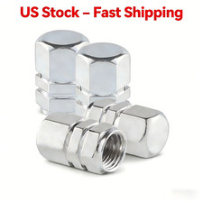 4pc Metal Tire Valve Caps Air Pressure Stem Caps for Car Truck Hot Rod picture