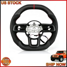 FOR JEEP WRANGLER JL/JT CARBON FIBER MATTE STEERING WHEEL 18-27 WITH/HEATED picture