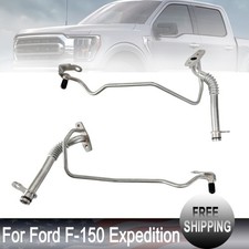 2Pcs Left & Right Lower Turbocharger Oil Line For Ford F-150 Expedition Lincoln picture
