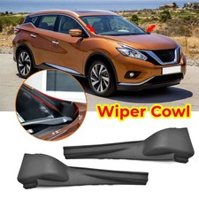 For 2015-2024 2017 Nissan Murano Windshield Wiper Cowl Extension Trim Pair Black picture