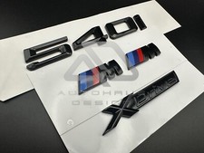 New OEM BMW 540i xDrive Gloss Black Badge Boot/Tailgate & Wing Badges Set picture