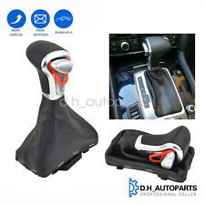 Black Gear Shift Knob Shifter Leather Gaiter Boot Cover For Audi A4 A5 A6 Q5 picture