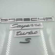New Genuine Porsche Cayenne Turbo S Chrome Rear Emblem Nameplate Badge picture